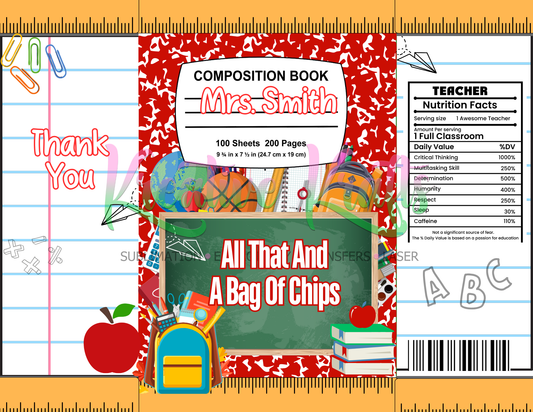 Teachers Ediitable Party Favor Canva Design DIGITAL DOWNLOAD ONLY