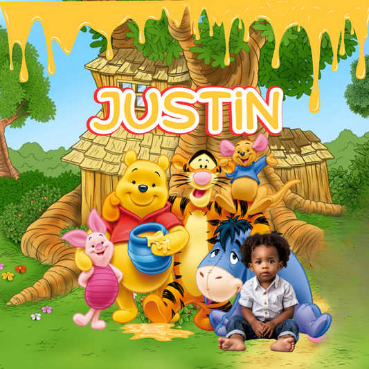 Winnie the Pooh Back to School Canva editable image